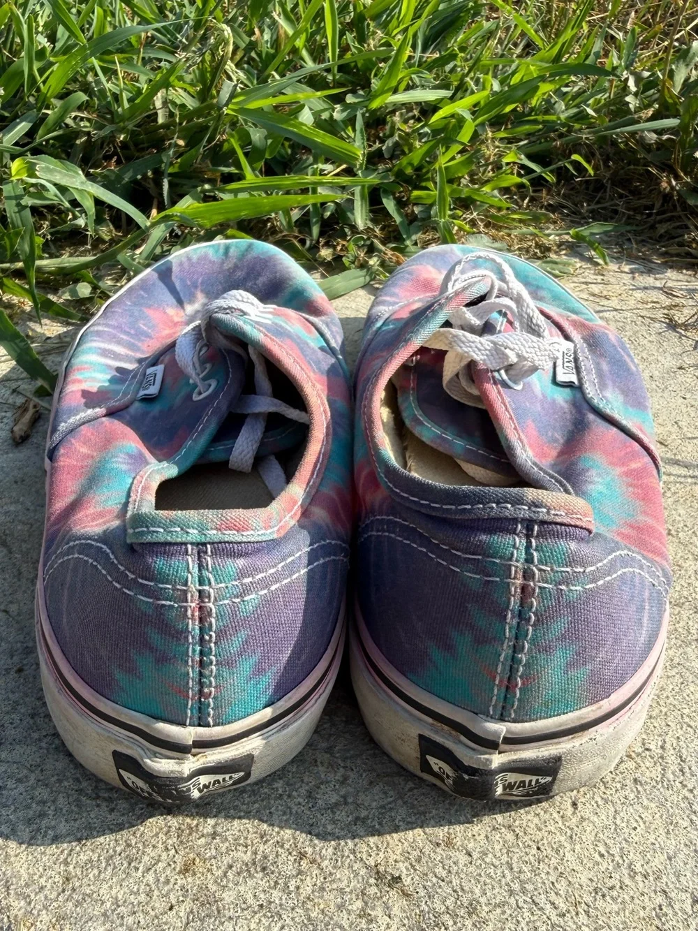 Nice purple blue pink Tie Dye canvas sneaker shoes Vans kids girls size 3.5